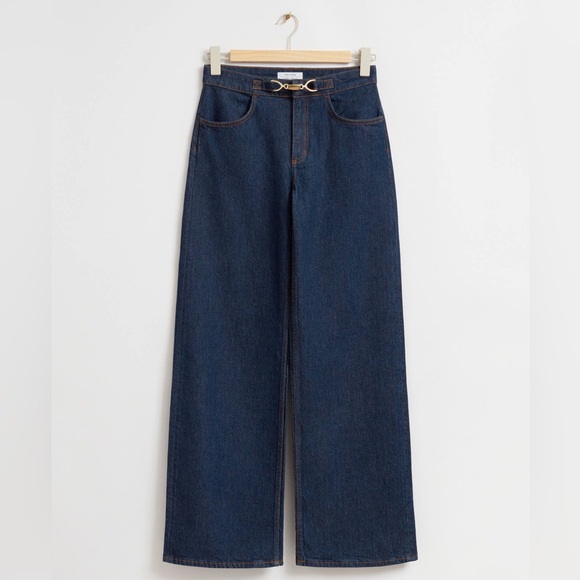 & Other Stories Straight Gold-Buckle Jeans - Picture 8 of 16